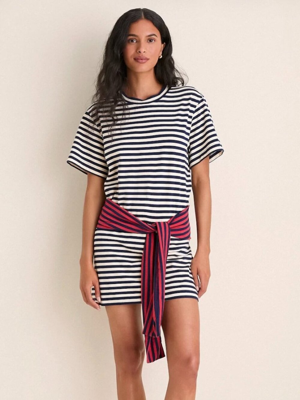 Simon Miller Navy Stripe Combo Lottie T-Shirt Mini Dress NWT